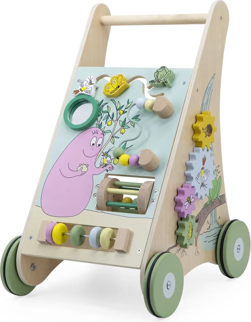 Barbapapa Houten Loopwagen - Vrolijk Design - Educatief Spel de Label Label en Multicolore – photo produit