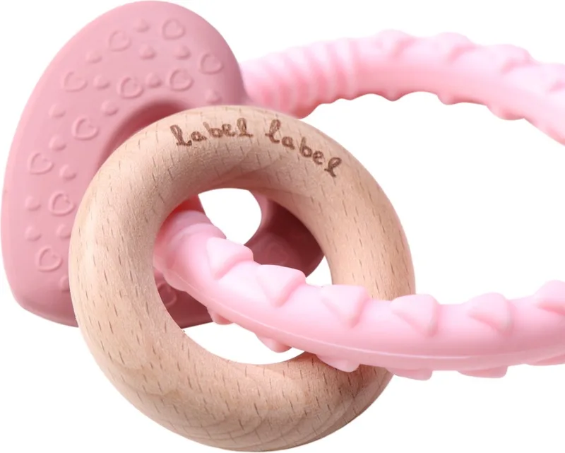 Hart Roze Silicone Bijtring LLST-15157 de Label Label en Rose, Naturel – photo produit
