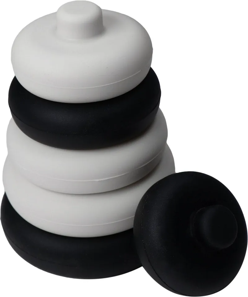 Zwart/Wit Silicone Stapeltoren LLST-15379 de Label Label en Noir, Blanc – photo produit