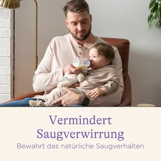 Babyflasche NaturalWave, Anti-Kolik-Weithals, Gr. S, 160 ml, ab 1M von Lansinoh in Transparent, 6,6 × 15,6 × 6,6 mm – Produktfoto 2 von 2