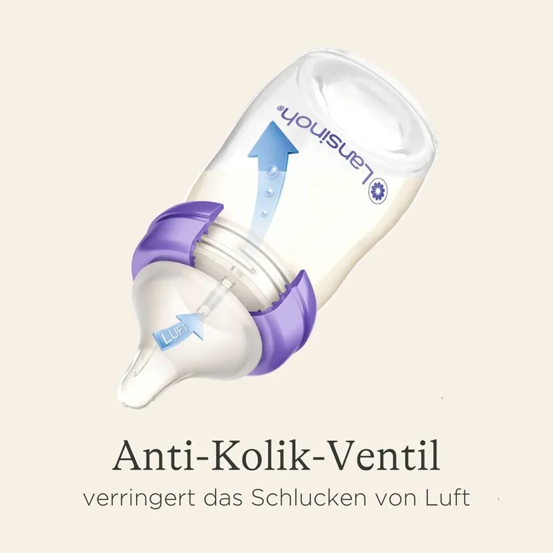 Babyfles 2x 330ml - +6 maanden/L von Lansinoh – Produktfoto 3 von 3