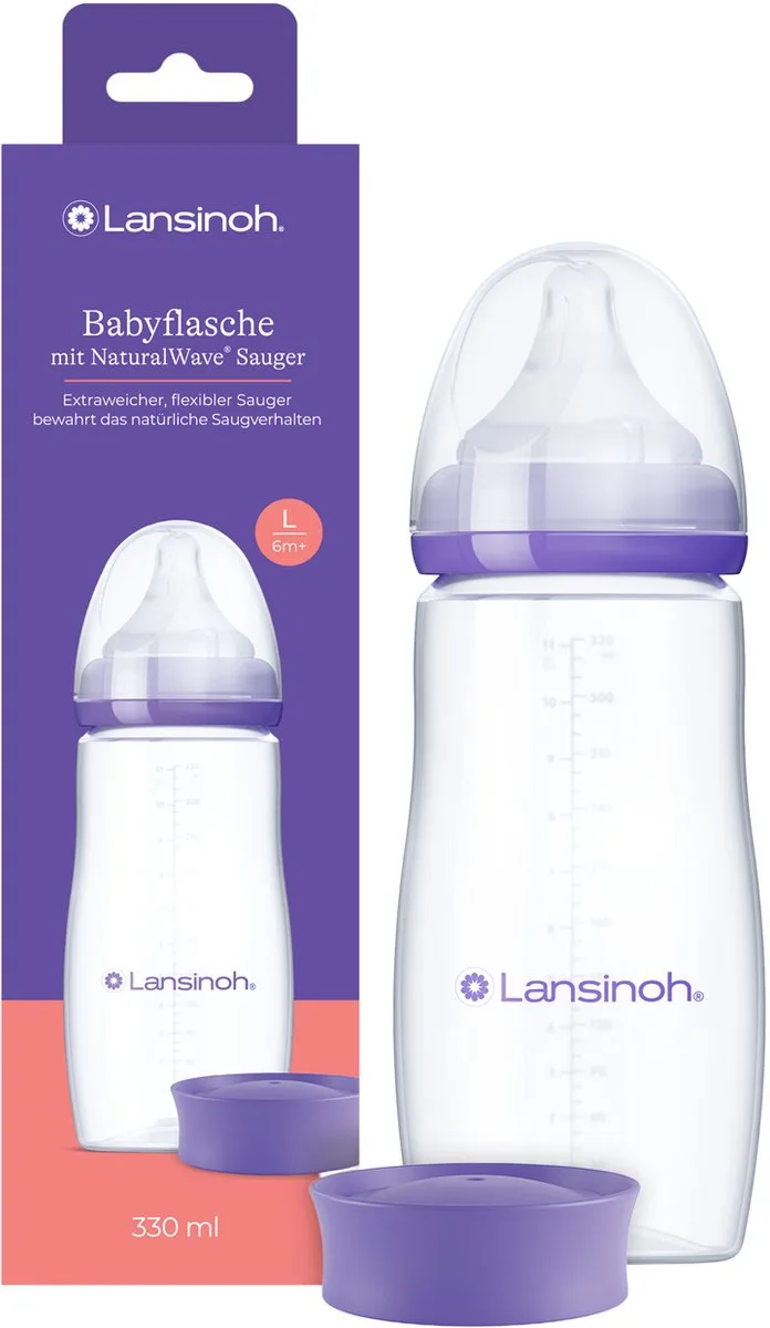 Fles met NaturalWave® Speen - 330 ml van Lansinoh in Transparant – productfoto
