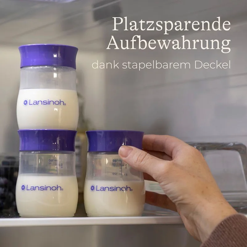 Lansinoh 4er-Pack Babyflaschen für Muttermilch, Weithals, 160 ml by Lansinoh in Transparent, 9,6 × 13,3 × 9,6 mm – product photo 2 of 3