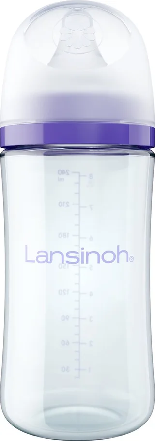 Natural Wave Fles - Glas - 240ml by Lansinoh in Paars en wit – product photo 1 of 3