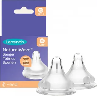 Speen Natural Wave Flow XS 0mnd+ 2-Pack van Lansinoh in Transparant – productfoto 1 van 3