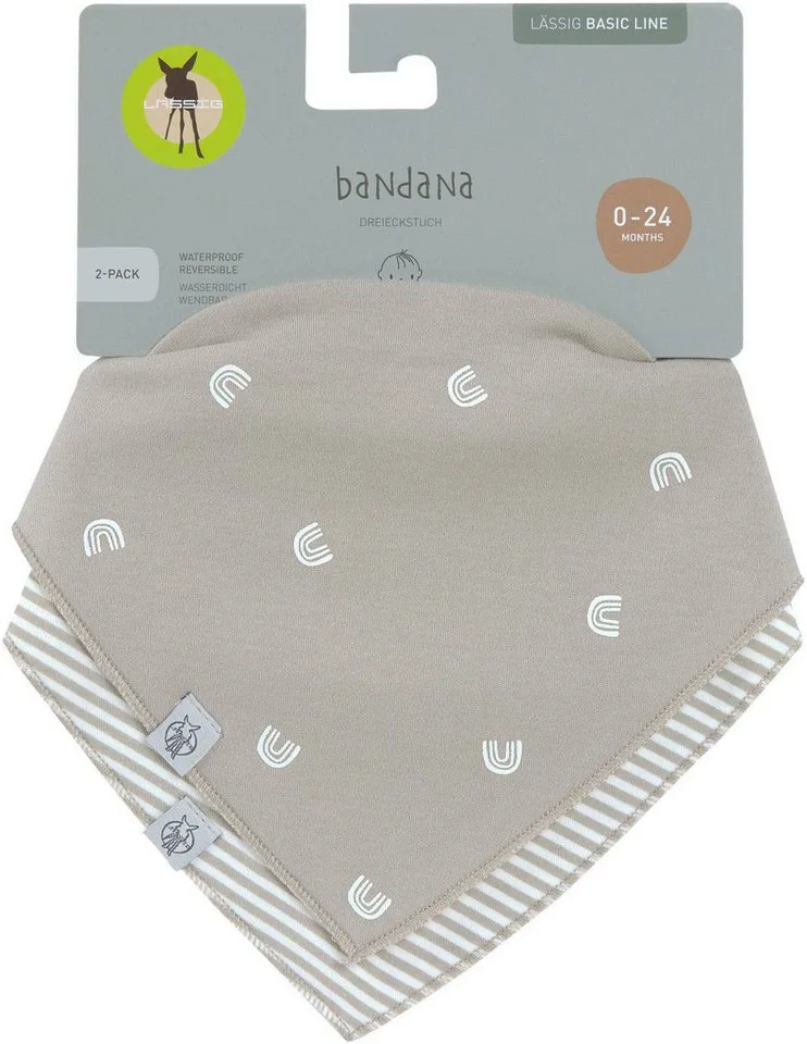 Baby Bandana slabbetjes (2 St.) - Rainbow/ Beige de Lässig – photo produit 5 sur 5