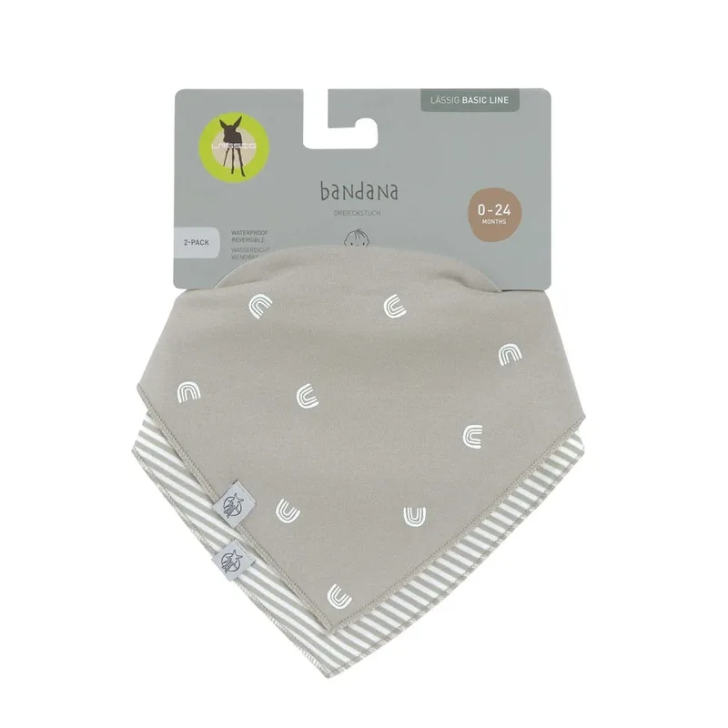 Baby Bandana slabbetjes (2 St.) - Rainbow/ Beige de Lässig – photo produit 1 sur 5