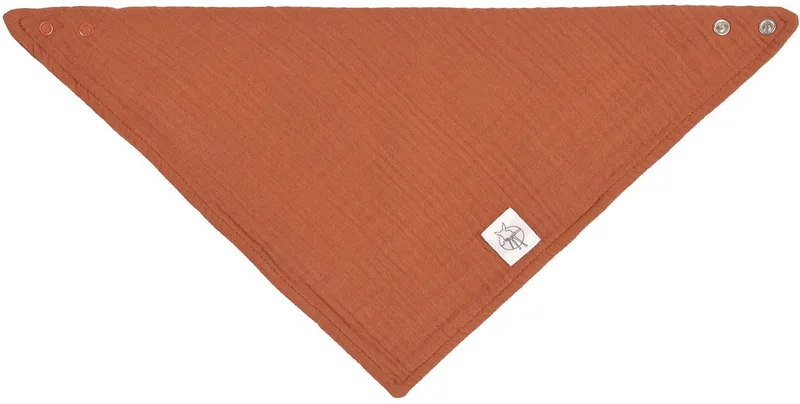 Baby Kids Mousseline GOTS gecertificeerd gaas driehoekig slabbetje katoenen drukknoop dubbellaags/Bandana roest de Lässig – photo produit