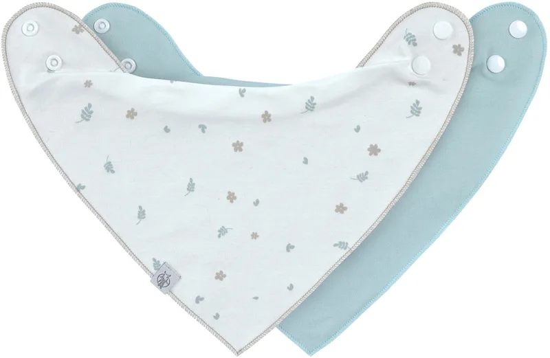 Bandana Slabbetjes - Floral - 2 Stuks de Lässig en Bleu – photo produit