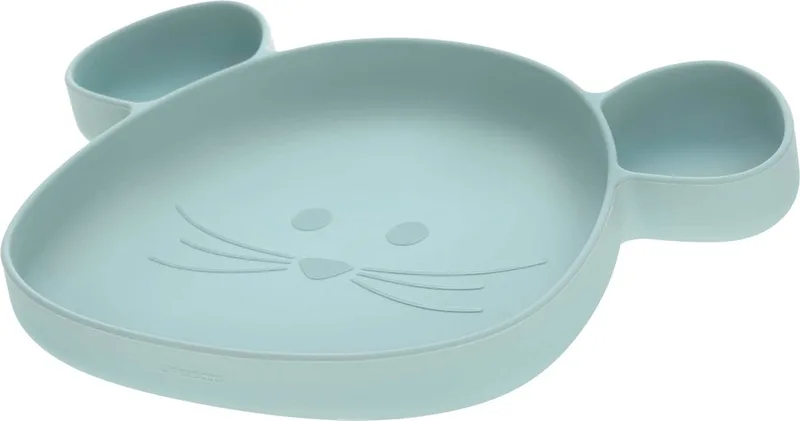 Bord Silicone Met Zuignap Little Chums Mouse Blue de Lässig en Bleu – photo produit
