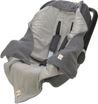 Einschlagdecke Einschlagdecke für Babyschale, anthracite, LÄSSIG, GOTS made with organic materials, zertifiziert durch BCS 27262 by Lässig in Grey – product photo 2 of 5