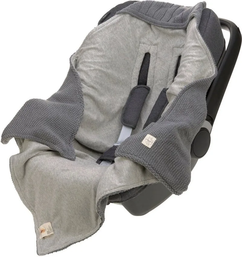 Einschlagdecke Einschlagdecke für Babyschale, anthracite, LÄSSIG, GOTS made with organic materials, zertifiziert durch BCS 27262 by Lässig in Grey – product photo 2 of 5