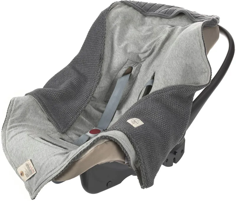 Einschlagdecke Einschlagdecke für Babyschale, anthracite, LÄSSIG, GOTS made with organic materials, zertifiziert durch BCS 27262 by Lässig in Grey – product photo