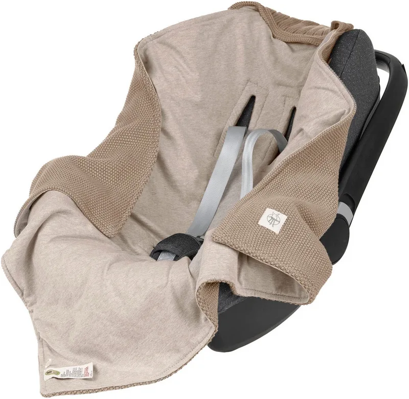 Einschlagdecke für Babyschale, taupe, LÄSSIG, GOTS made with organic materials, zertifiziert durch BCS 27262 by Lässig in Beige – product photo
