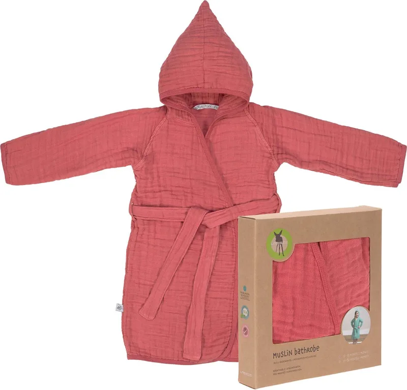 KINDERBADJAS MOUSSELINE BADJAS 12 18 MAANDEN Rosewood de Lässig en Rosewood – rood – photo produit