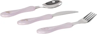 Kinderbesteck Tiny Team Cat (3-tlg), Edelstahl de Lässig en Rose – photo produit 3 sur 3