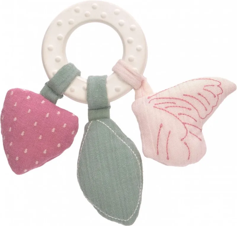Laessig Naturel Rubber Bijtring Butterfly de Lässig en Blanc – photo produit