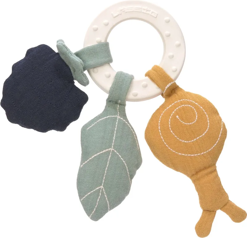 Laessig Naturel Rubber Bijtring Snail de Lässig en Bleu, Jaune – photo produit