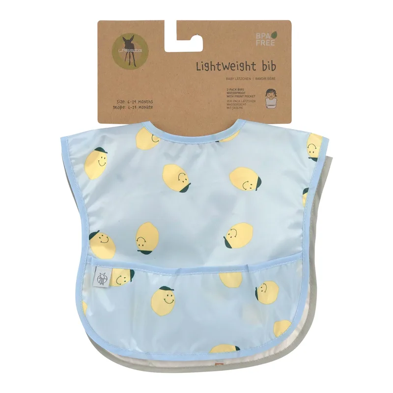 Lässig 2er-Pack Lätzchen mit Auffangschale van Lässig in Blauw, 27 × 0,4 × 38 mm – productfoto 3 van 3