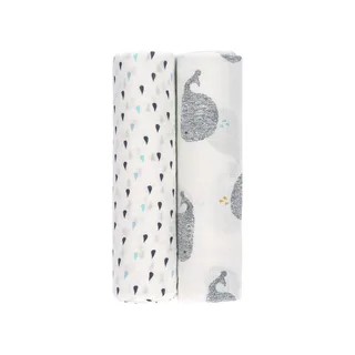 Lässig 2er-Pack Mullwindeln Heavenly Soft Swaddle XL 120x120 cm by Lässig in Blue, 1200 × 1200 mm – product photo 1 of 3
