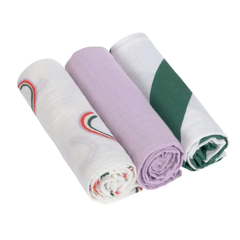 Lässig 3 Hydrofiele Doeken 85x85 - Happy Rascals Lavender de Lässig – photo produit
