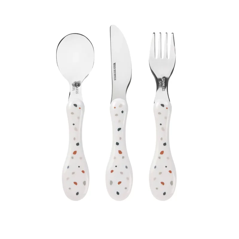 Lässig 3-tlg. Besteck-Set de Lässig en Blanc, 11 × 1,5 × 16,5 mm – photo produit