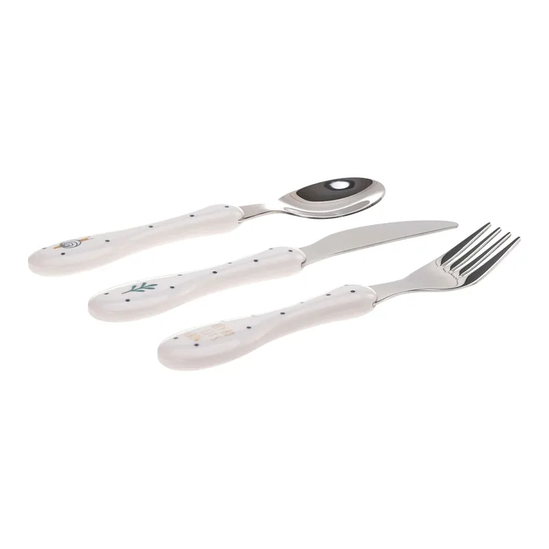 Lässig 3-tlg. Besteck-Set van Lässig in Wit, 7,5 × 1,5 × 15,5 mm – productfoto