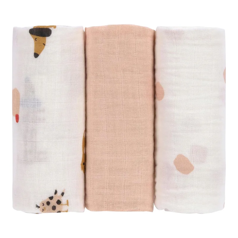 Lässig 3er-Pack Mullwindeln 60x60 cm von Lässig in Rosa, 60 × 60 mm – Produktfoto 1 von 3
