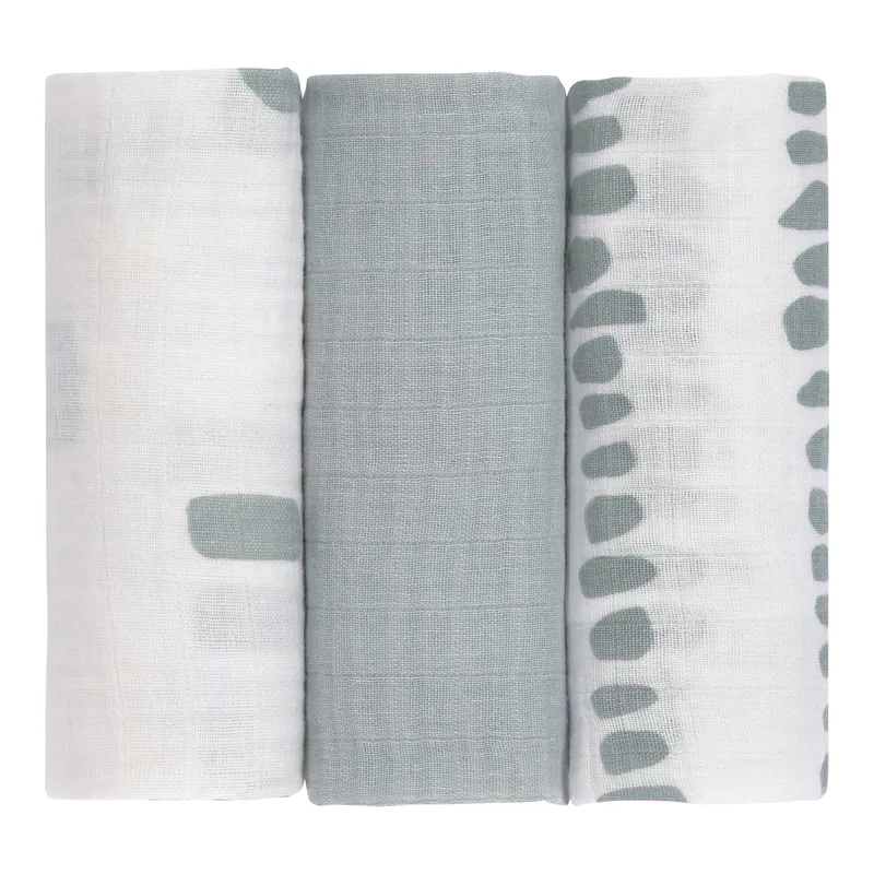 Lässig 3er-Pack Mullwindeln 60x60cm von Lässig in Grau, Weiß, 60 × 0,2 × 60 mm – Produktfoto 1 von 3