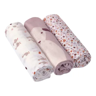 Lässig 3er-Pack Mullwindeln 80x80 cm Heavenly Soft Tiny Farmer von Lässig in Weiß, 800 × 800 mm – Produktfoto 1 von 3