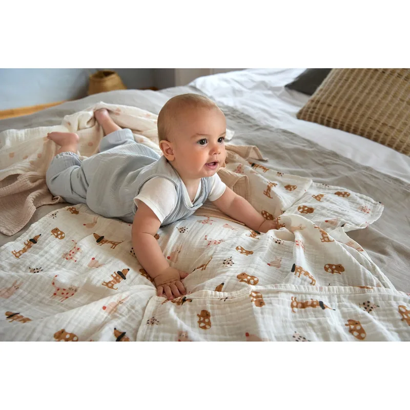 Lässig 3er-Pack Mullwindeln 85x85 cm van Lässig in Beige, 85 × 85 mm – productfoto