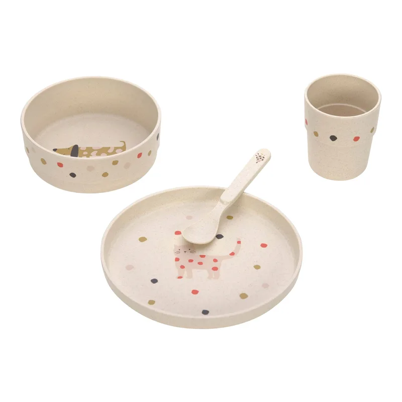 Lässig 4-tlg. Geschirrset mit Zellulose de Lässig en Beige, 22,7 × 7,2 × 26 mm – photo produit 1 sur 3