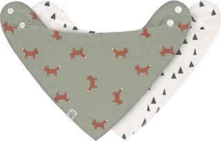 Little Forest Fox 2 Stuks Bandana Slab 1311014588 von Lässig in Groen en offwhite – Produktfoto 1 von 3
