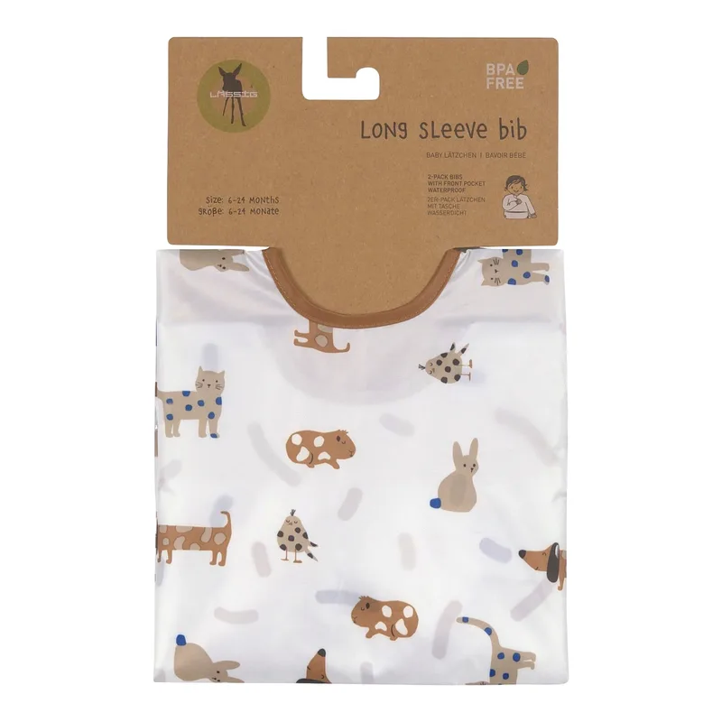 Little Mateys Longsleeve Slabbetje Royal Blue 2 Stuks van Lässig in Blauw – productfoto 3 van 3