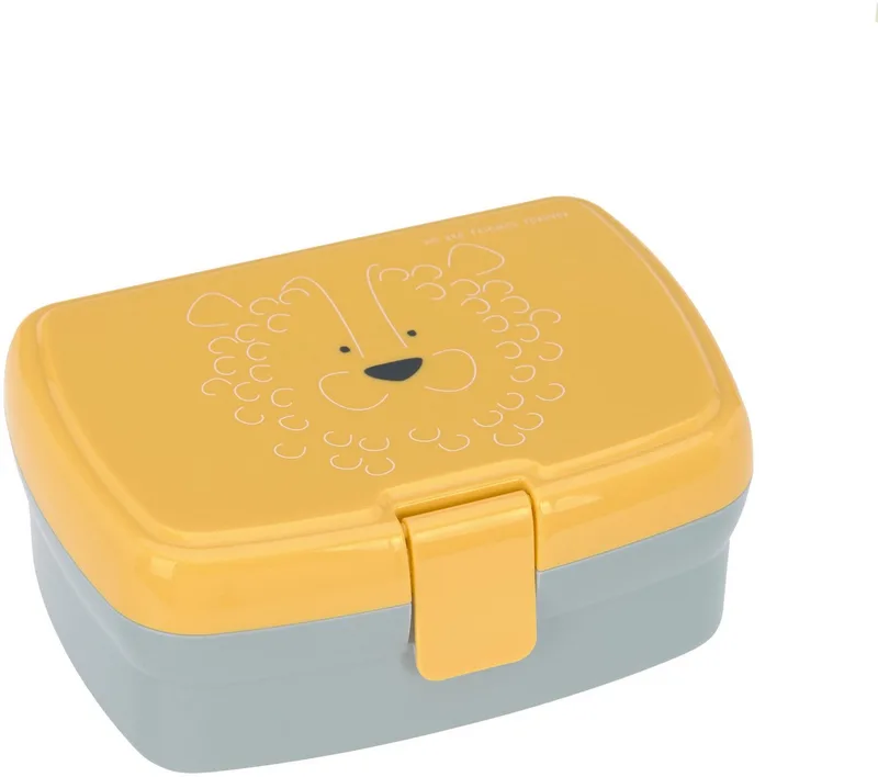 Lunchbox About Friends, Lion, Polyprophylen (PP), Tritan, (Set, 2-tlg), mit Trinkflasche by Lässig in Yellow, Grey – product photo 2 of 5