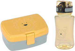 Lunchbox About Friends, Lion, Polyprophylen (PP), Tritan, (Set, 2-tlg), mit Trinkflasche by Lässig in Yellow, Grey – product photo 1 of 5