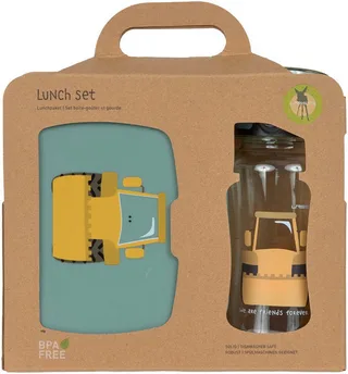 Lunchbox Tiny Drivers, Excavator, Polyprophylen (PP), Tritan, (Set, 2-tlg), mit Trinkflasche de Lässig en Vert – photo produit 2 sur 5