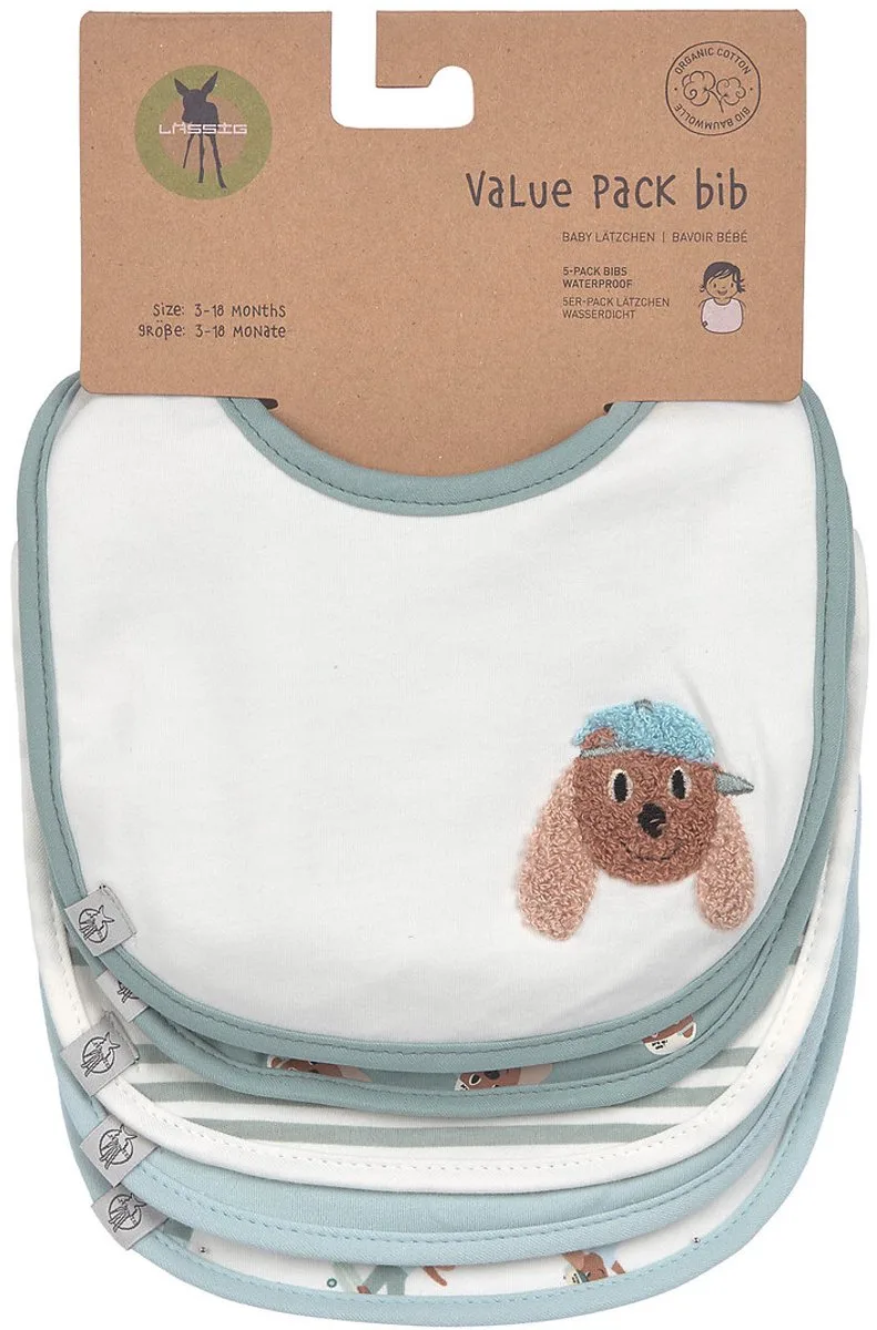 Slabbetjes - Tiny Team Dog - 5 Stuks by Lässig in Blue – product photo