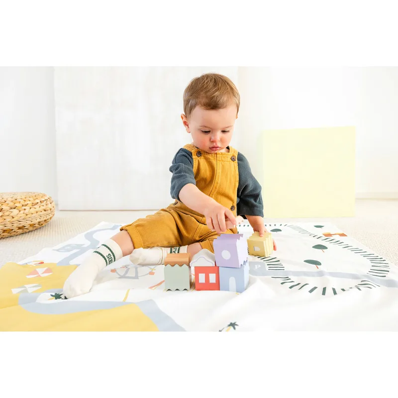 Spieldecke Happy Fruits van Lässig in Meerkleurig, 100 × 100 × 0,2 mm – productfoto