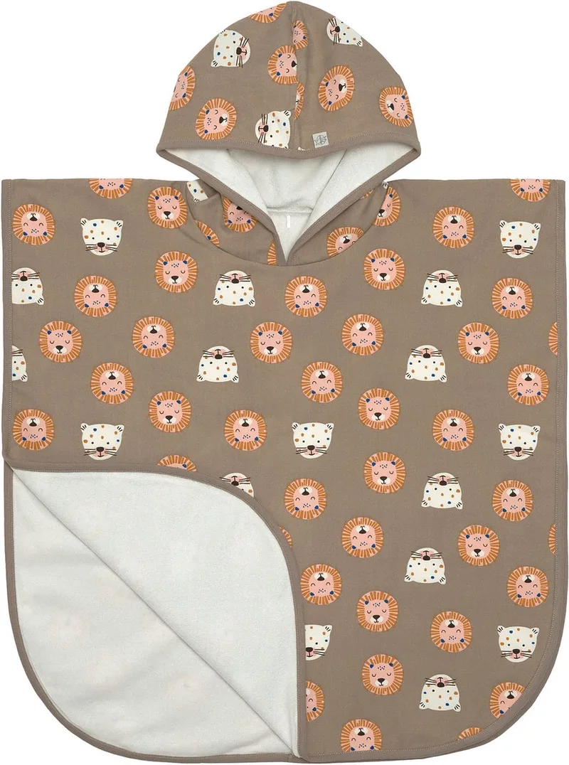 Splash & Fun Beach Badponcho van Lässig in Wild Cats choco – productfoto