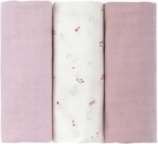 Stoffwindeln Swaddle & Burp Blanket, L, Berries (Set, 3-St) by Lässig in Pink – product photo 1 of 5