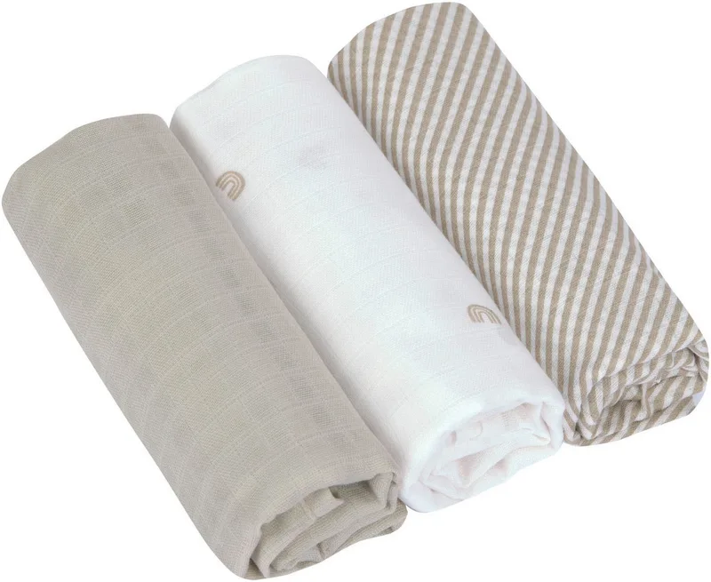 Stoffwindeln Swaddle & Burp Blanket, L, Rainbow (Set, 3-St) by Lässig in Beige – product photo 2 of 5