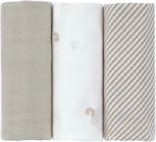 Stoffwindeln Swaddle & Burp Blanket, L, Rainbow (Set, 3-St) by Lässig in Beige – product photo 1 of 5