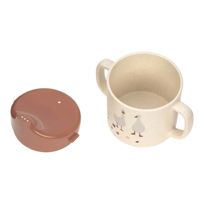 Trinklernbecher mit Henkel mit Zellulose by Lässig in Beige, 11,5 × 7,2 × 9,8 mm – product photo