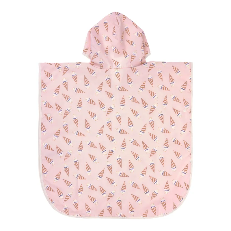 Wende-Badeponcho Dackel Eis rosa | mehrfarbig van Lässig in Roze, Meerkleurig – productfoto