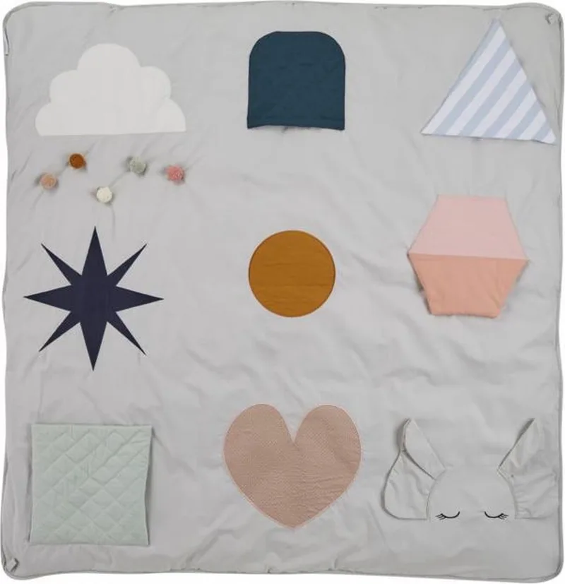 Activiteiten speelkleed Maud - 120 x 120 cm - Speelkleed de Liewood en Gris – photo produit