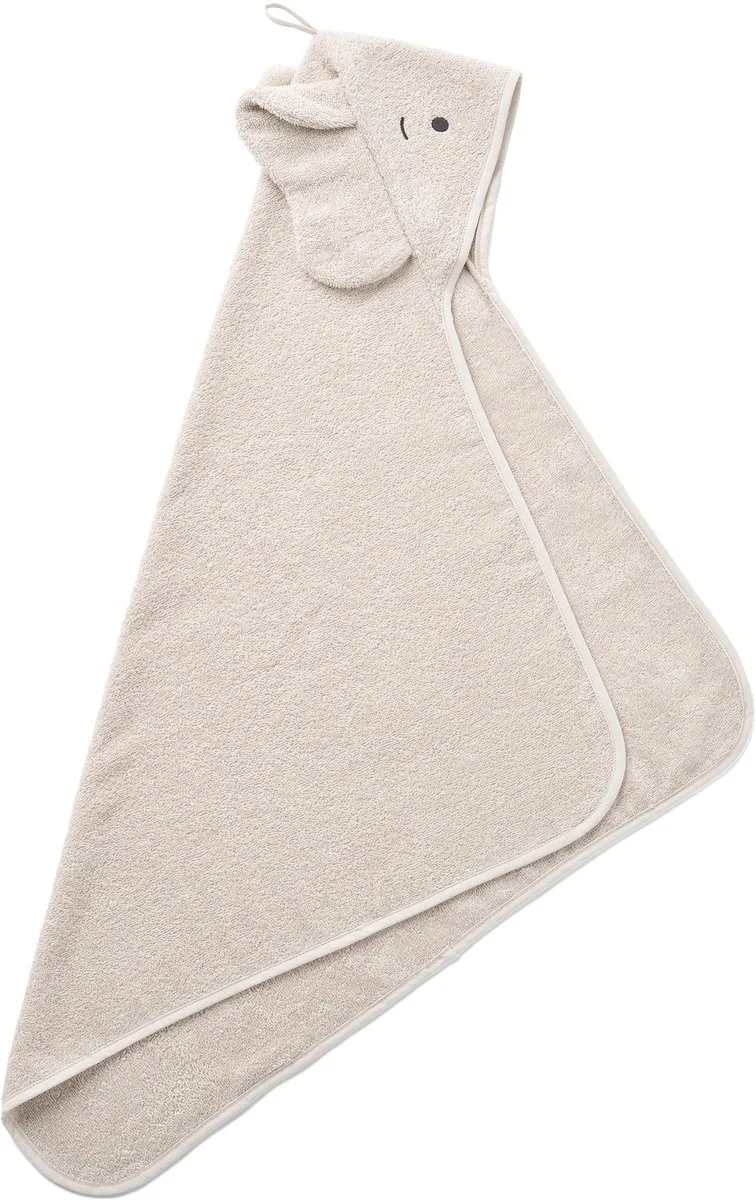 Albert Elephant Badcape Sandy fra Liewood i Beige – produktbillede