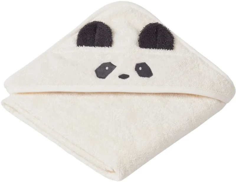 Albert Panda Badcape Creme De La Creme van Liewood in Ecru – productfoto