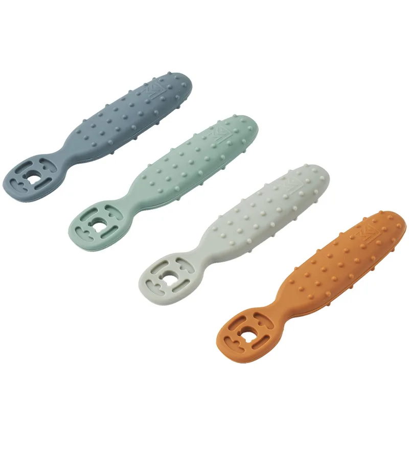 Babylepel - Silicone - 4-pack - Caelia - Whale Blue Mult de Liewood – photo produit
