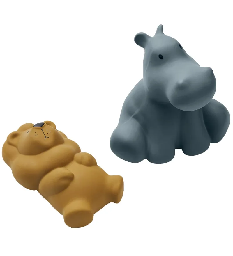 Badspeelgoed - 2-pack - Vikky - Safari/Whale Blue Mix van Liewood – productfoto